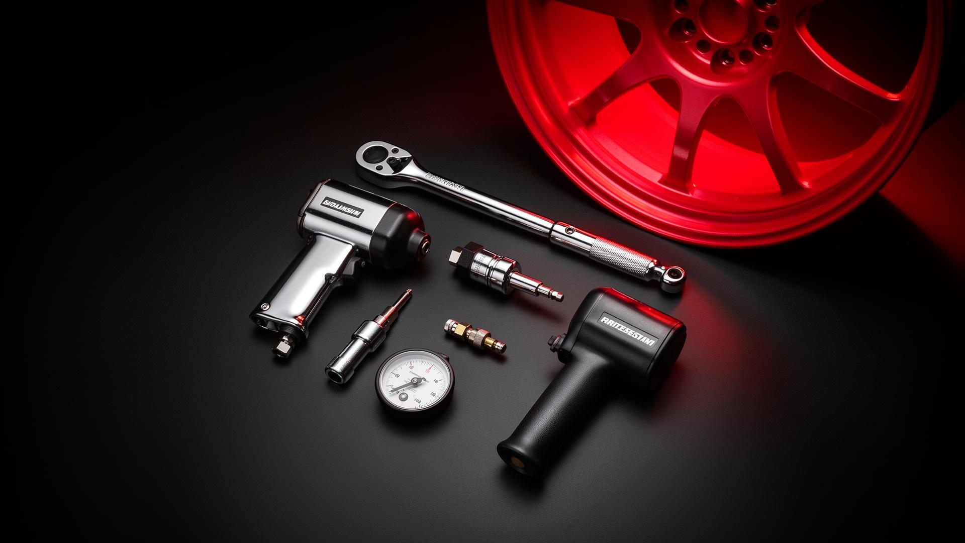 Professional pneumatic impact guns, torque wrench, and tire pressure gauge